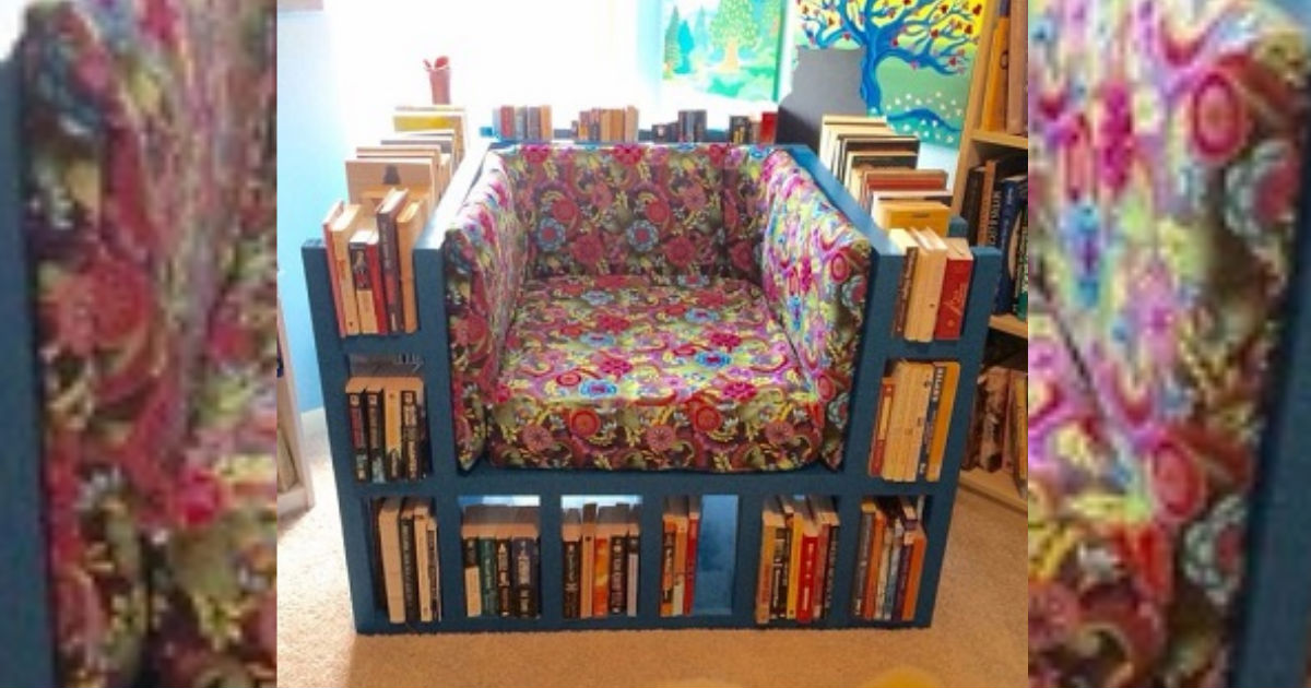 bookshelf chair DIY tutorial for the reader in the house