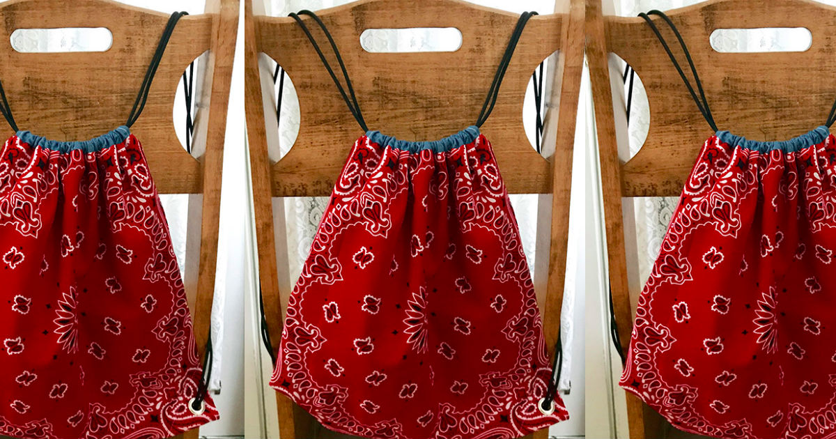 Bandana Backpack Turns A Hankie Into A Cute DIY Custom String Bag