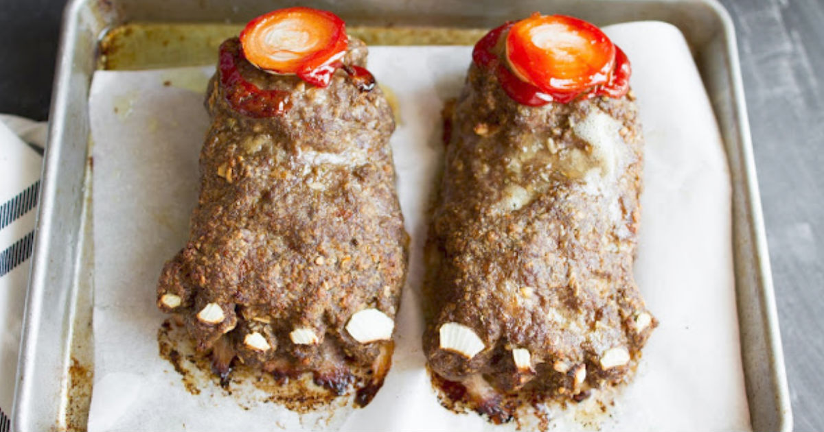 Halloween Meatloaf Or Feetloaf Makes A Goulish Dinner For The Kids