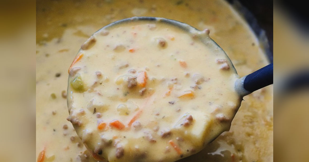 Slow Cooker Bacon Cheeseburger Soup - Life In The Lofthouse